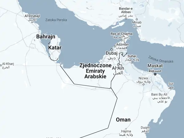 Mapa Zjednoczone Emiraty Arabskie