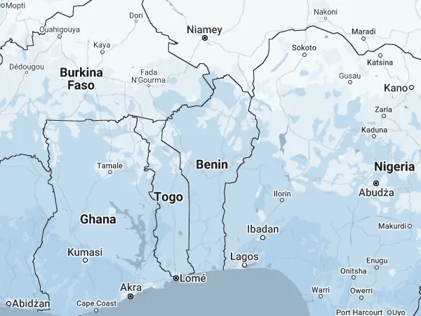 Mapa Benin