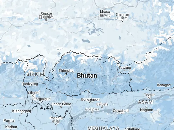 Mapa Bhutan