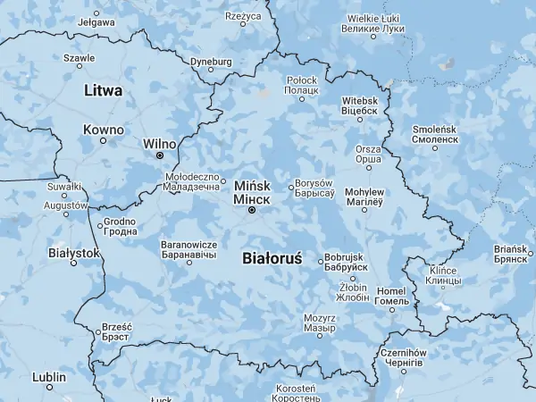 Mapa Białoruś