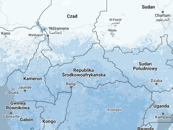 Mapa: Republika Środkowoafrykańska