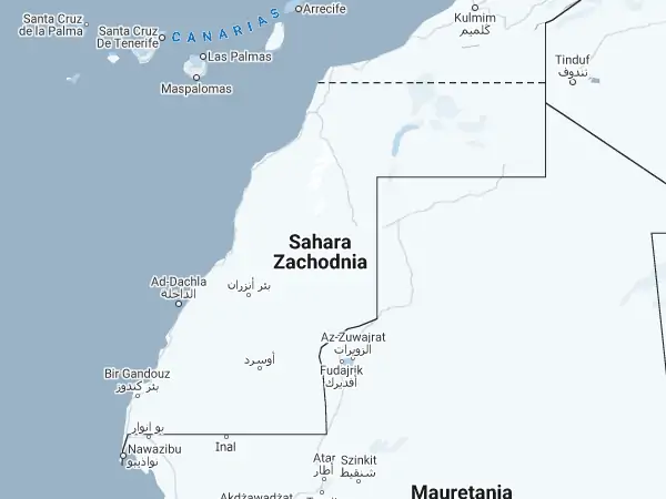 Mapa: Sahara Zachodnia