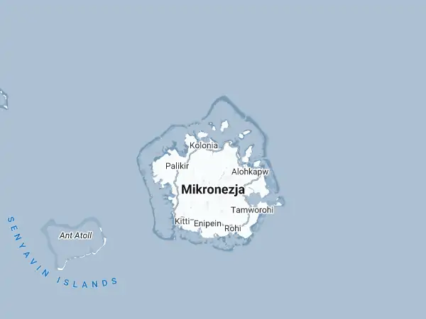 Mapa: Sfederowane Stany Mikronezji Mapa: Sfederowane Stany Mikronezji