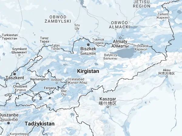 Mapa: Kirgistan Mapa Kirgistan