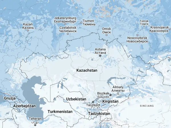Mapa Kazachstan