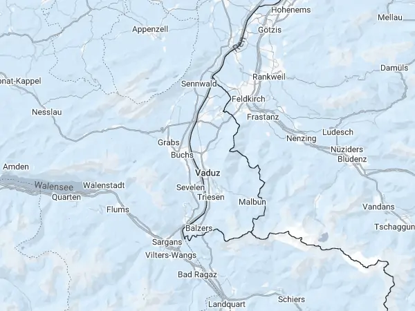 Mapa Liechtenstein