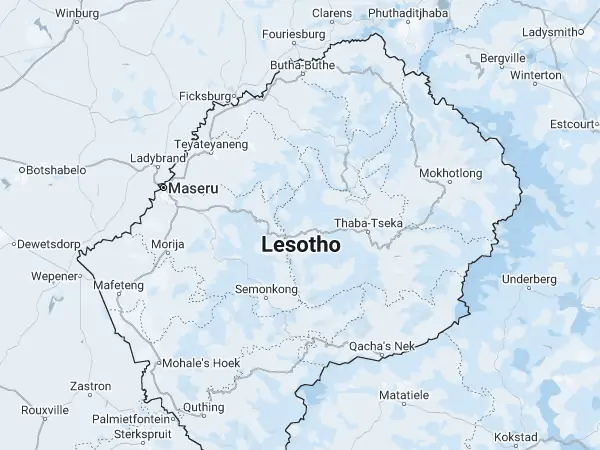 Mapa: Lesotho