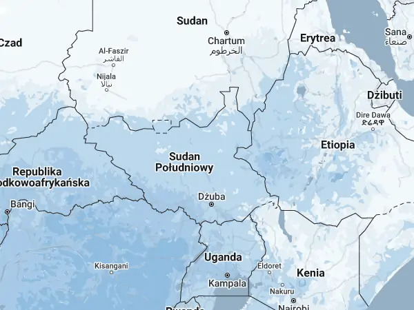 Mapa: Sudan Południowy Mapa: Sudan Południowy