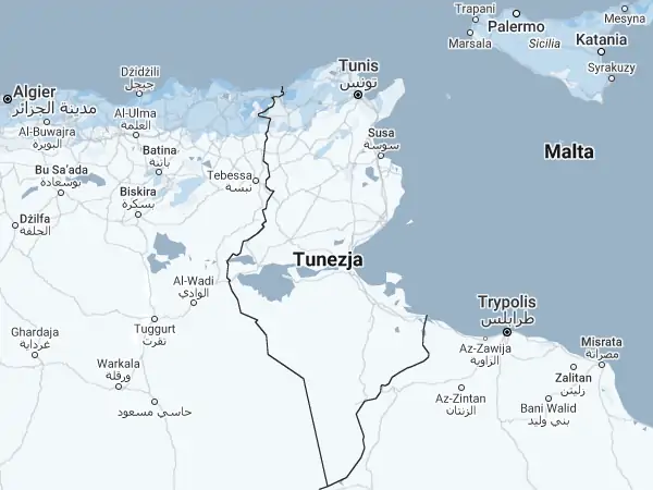Mapa Tunezja