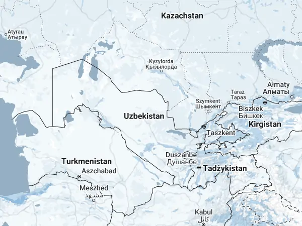 Mapa Uzbekistan