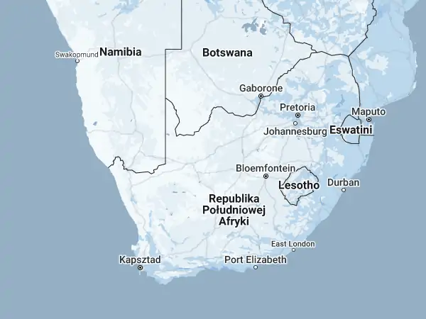 Mapa Republika Południowej Afryki