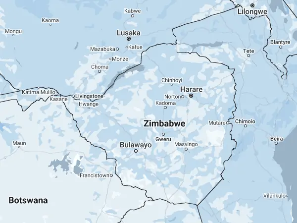 Mapa Zimbabwe