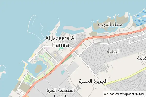 Mapa: Al Jazirat Al Hamra • © OpenStreetMap contributors Mapa Al Jazirat Al Hamra