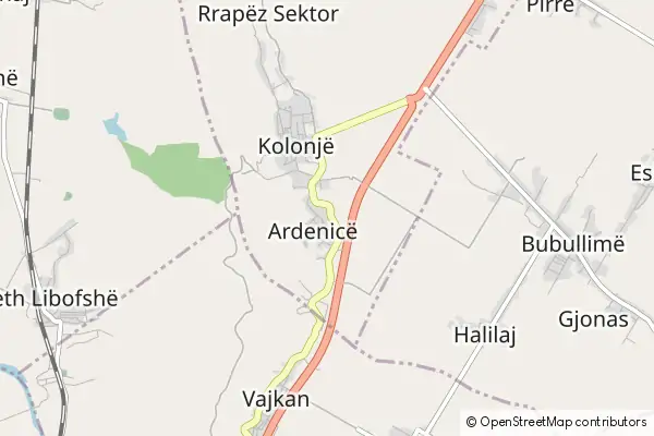 Mapa: Ardenicë • © OpenStreetMap contributors Mapa Ardenicë