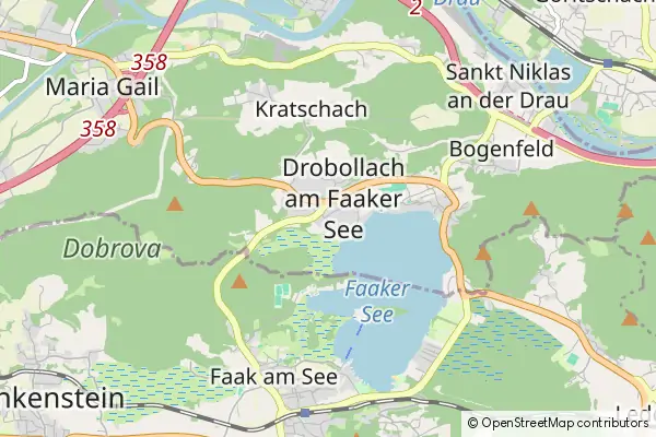 Mapa Drobollach am Faakersee