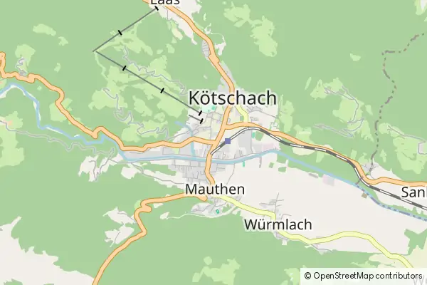 Mapa Kotschach-Mauthen