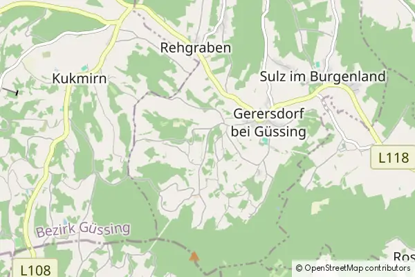 Mapa Gerersdorf bei Gussing