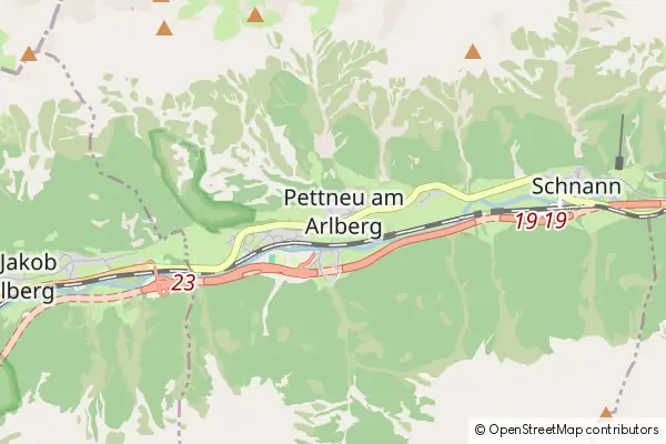 Mapa Pettneu am Arlberg