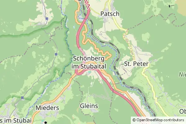 Mapa Schonberg im Stubaital