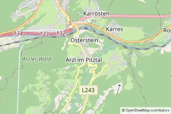 Mapa Arzl im Pitztal