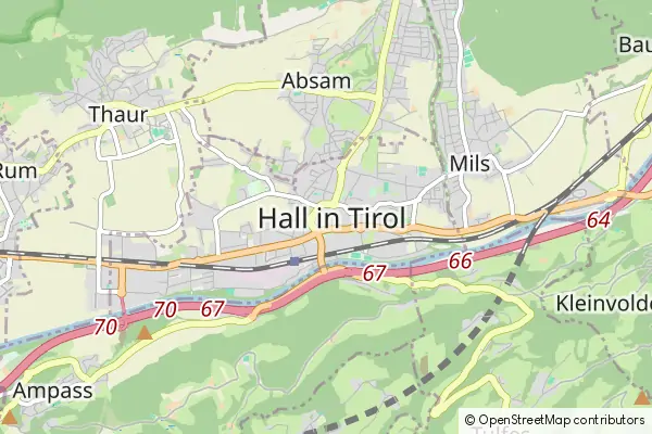 Mapa Hall in Tirol