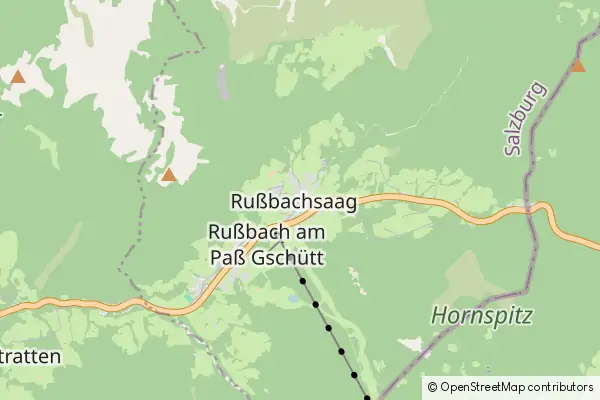 Mapa Russbach am Pass Gschütt