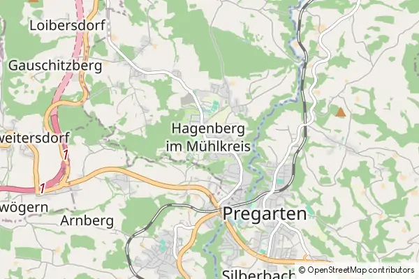 Mapa Hagenberg im Muehlkreis