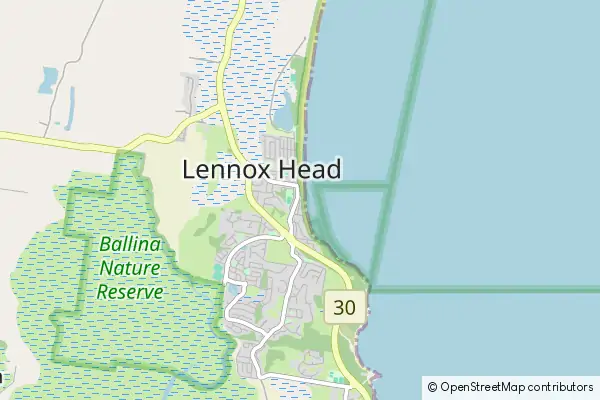 Mapa Lennox Head