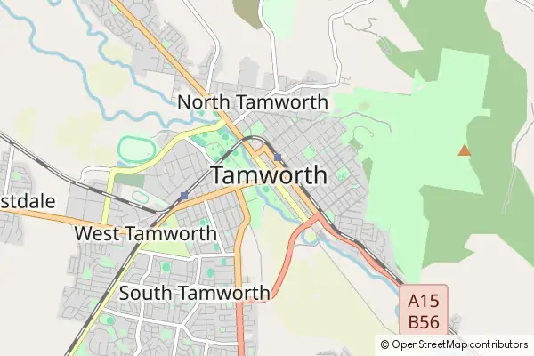 Mapa Tamworth