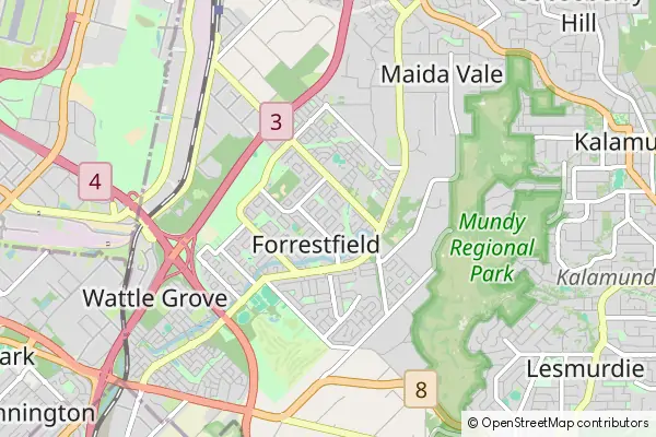 Mapa Forrestfield