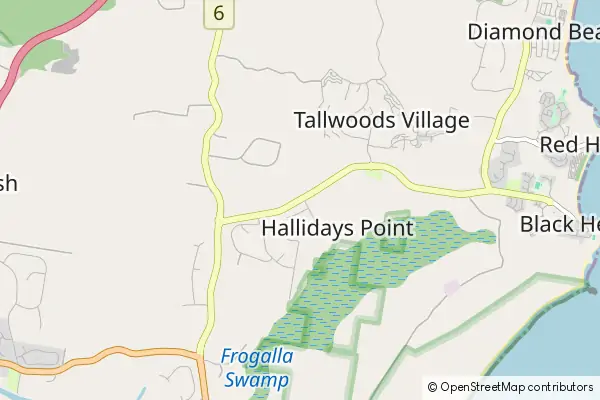 Mapa Hallidays Point