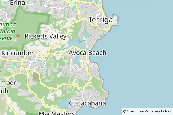 Mapa Avoca Beach