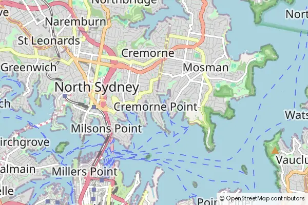 Mapa Cremorne Point