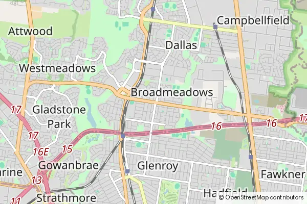 Mapa Broadmeadows