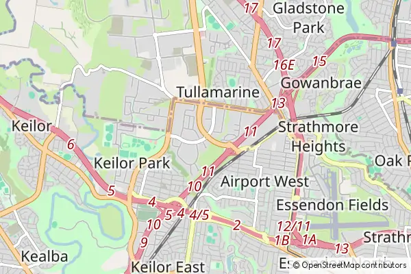 Mapa Tullamarine