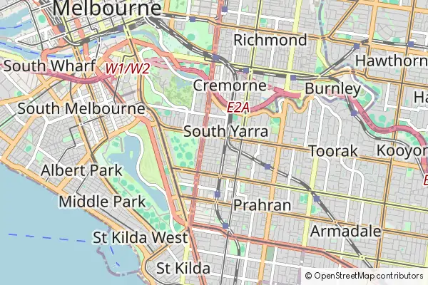 Mapa South Yarra