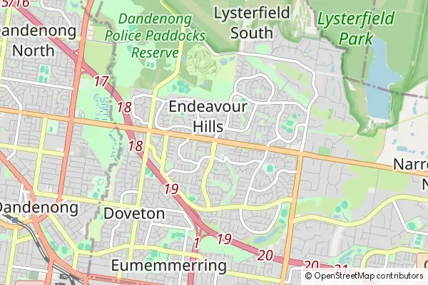 Mapa Endeavour Hills