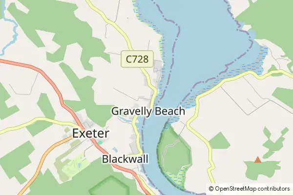 Mapa Gravelly Beach