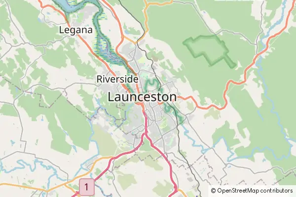 Mapa Launceston
