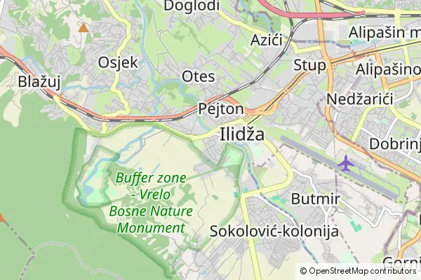 Mapa Ilidža