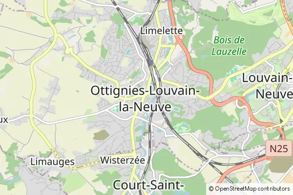 Mapa Ottignies-Louvain-la-Neuve