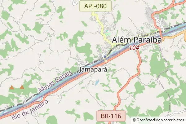 Mapa Além Paraíba