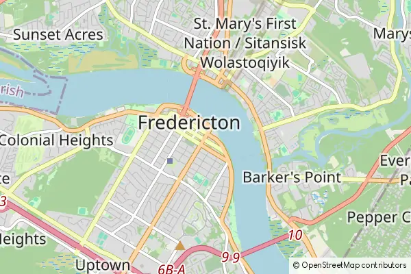 Mapa Fredericton