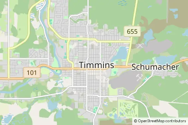 Mapa Timmins