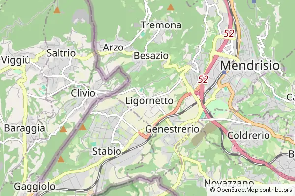 Mapa Ligornetto