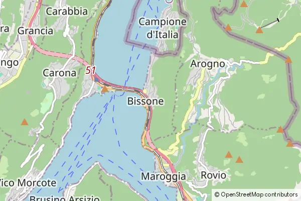 Mapa Bissone