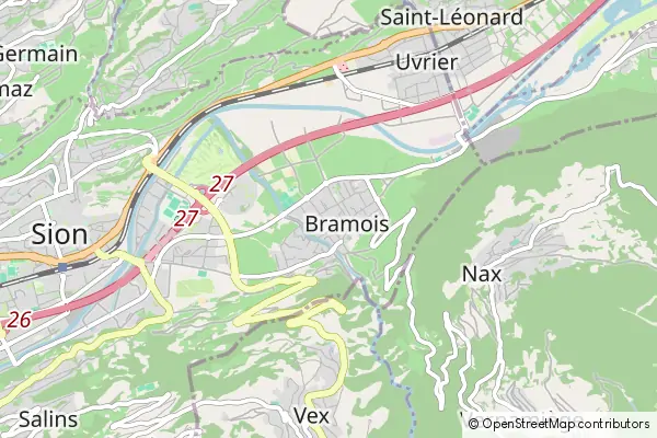 Mapa Bramois