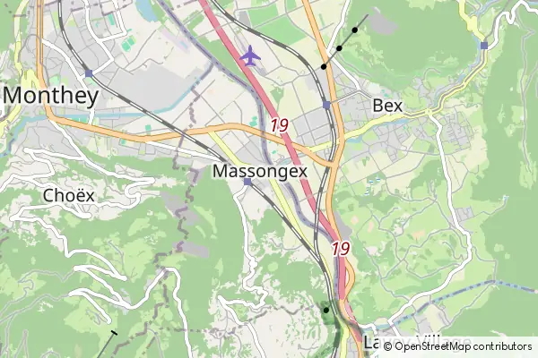 Mapa Massongex