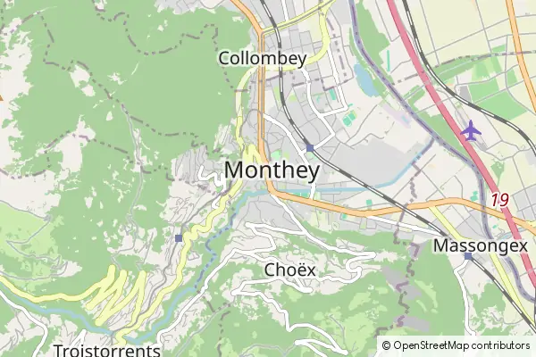 Mapa Monthey