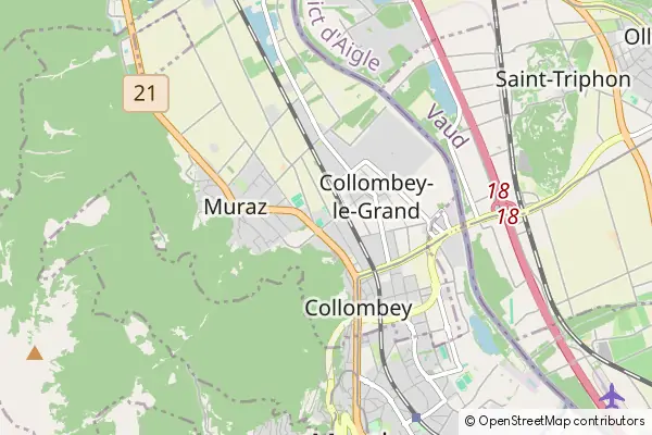 Mapa Collombey